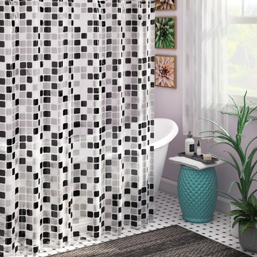 Wrought Studio Roumfort Geometric PEVA Single Shower Curtain & Reviews Wayfair